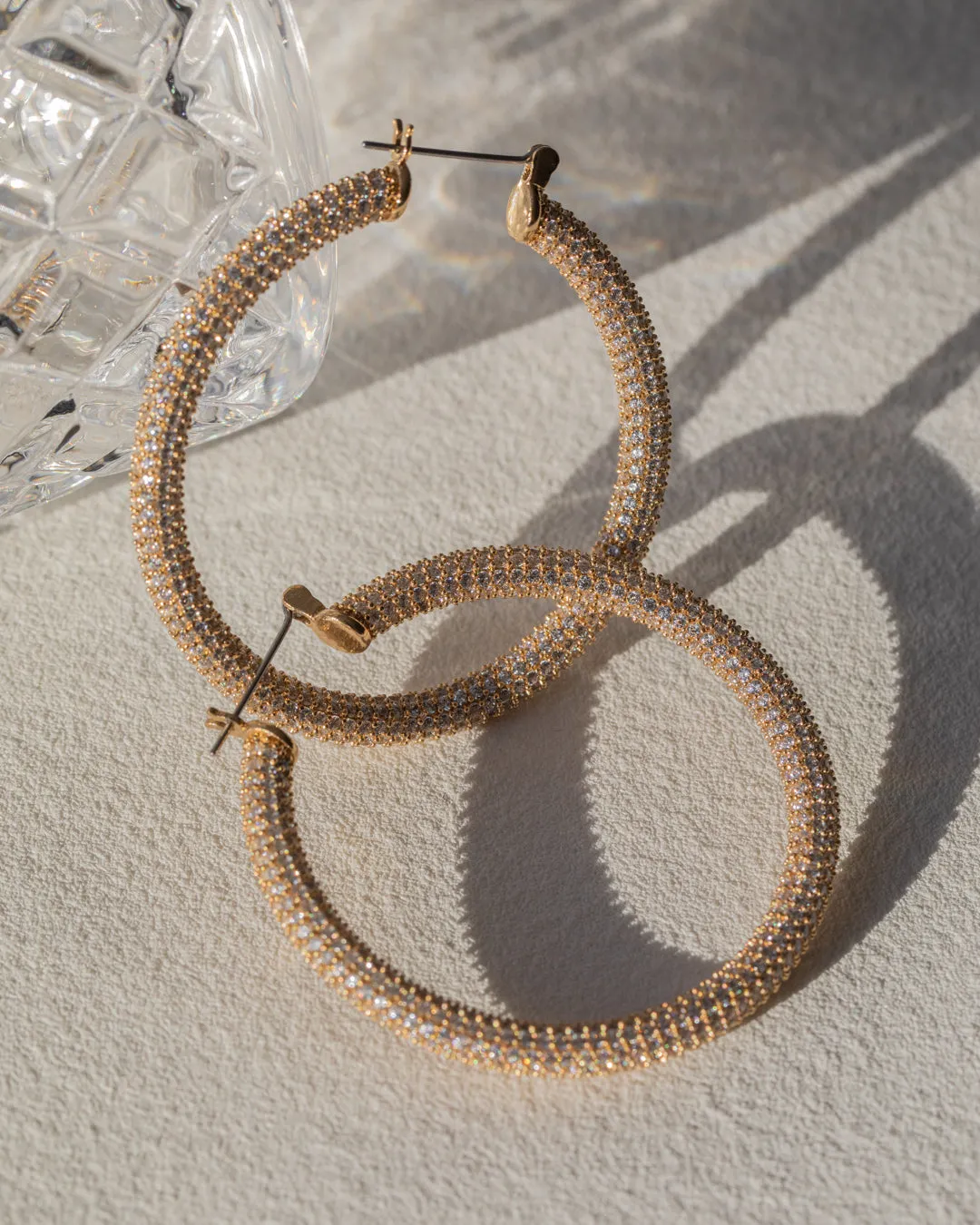 Pave Amalfi Hoops- Gold sold by Luv Aj product image thumbnail 2