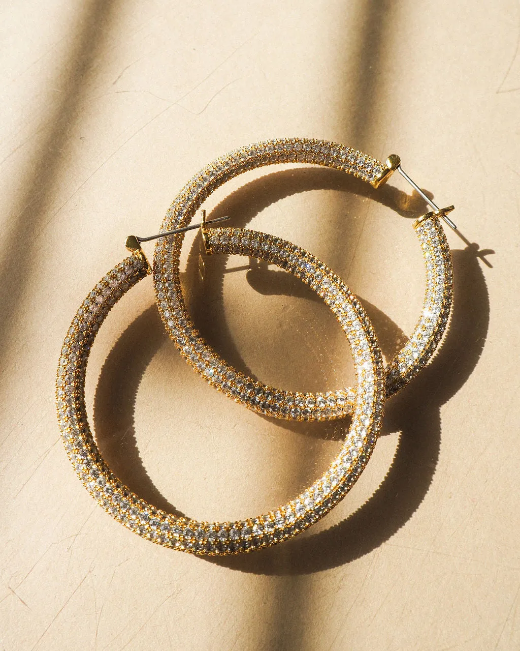 Pave Amalfi Hoops- Gold sold by Luv Aj product image thumbnail 4
