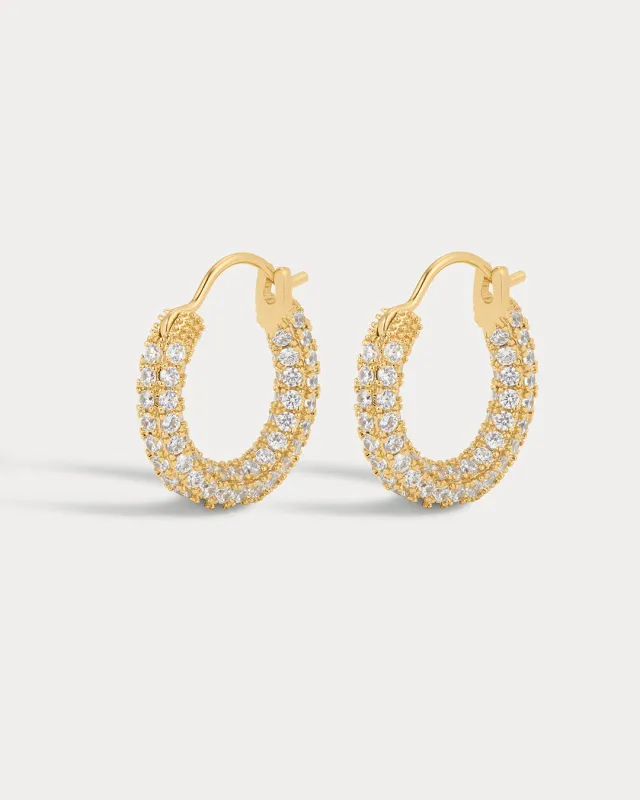 Pave Amalfi Huggies- Gold sold by Luv Aj