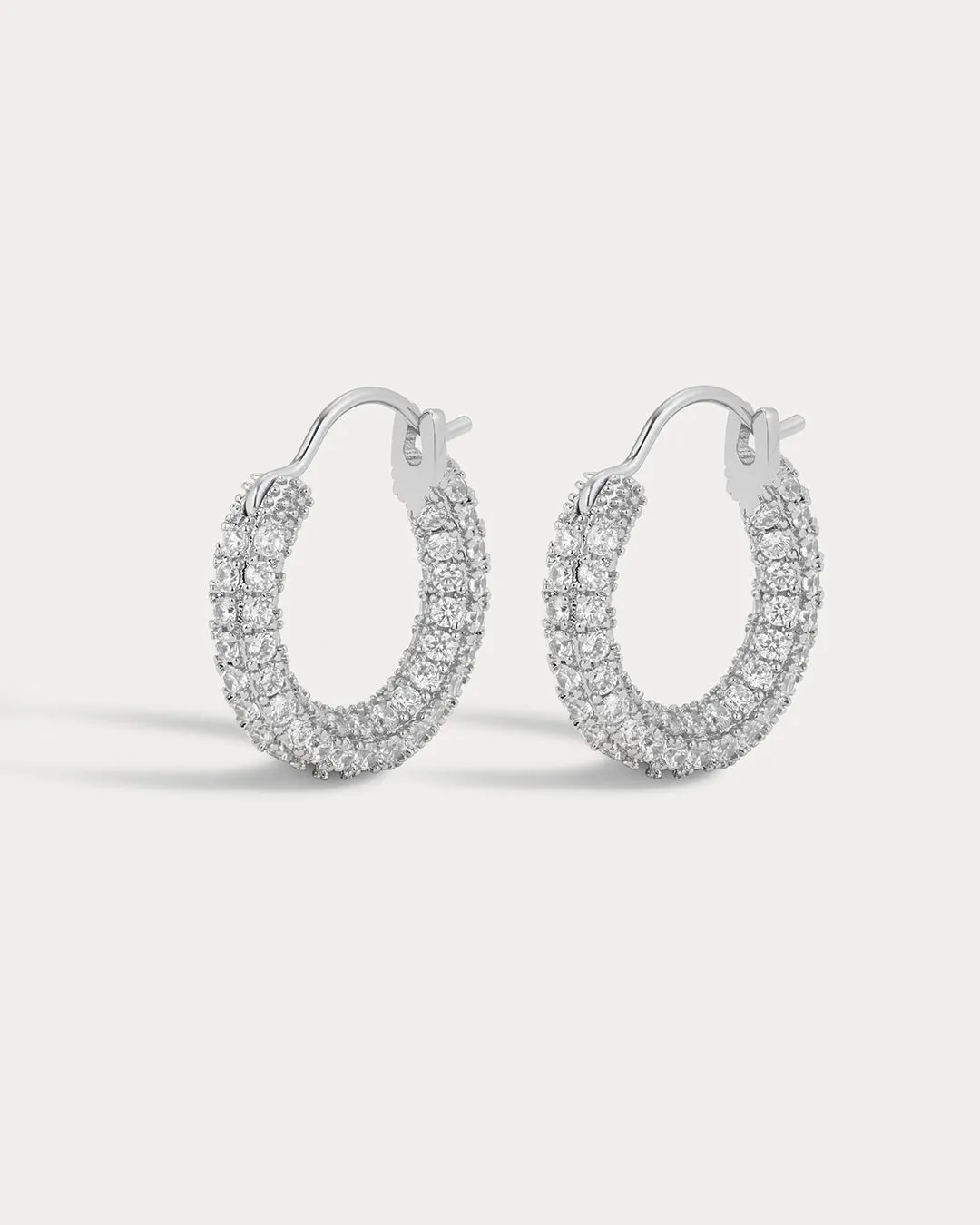 Pave Amalfi Huggies- Silver sold by Luv Aj