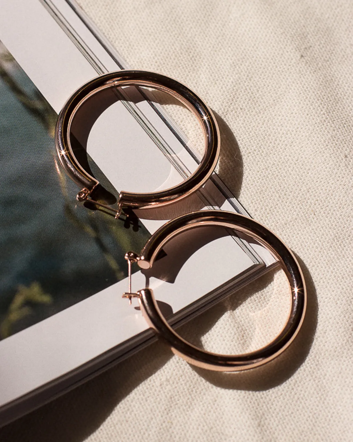 Amalfi Tube Hoops- Rose Gold sold by Luv Aj product image thumbnail 5