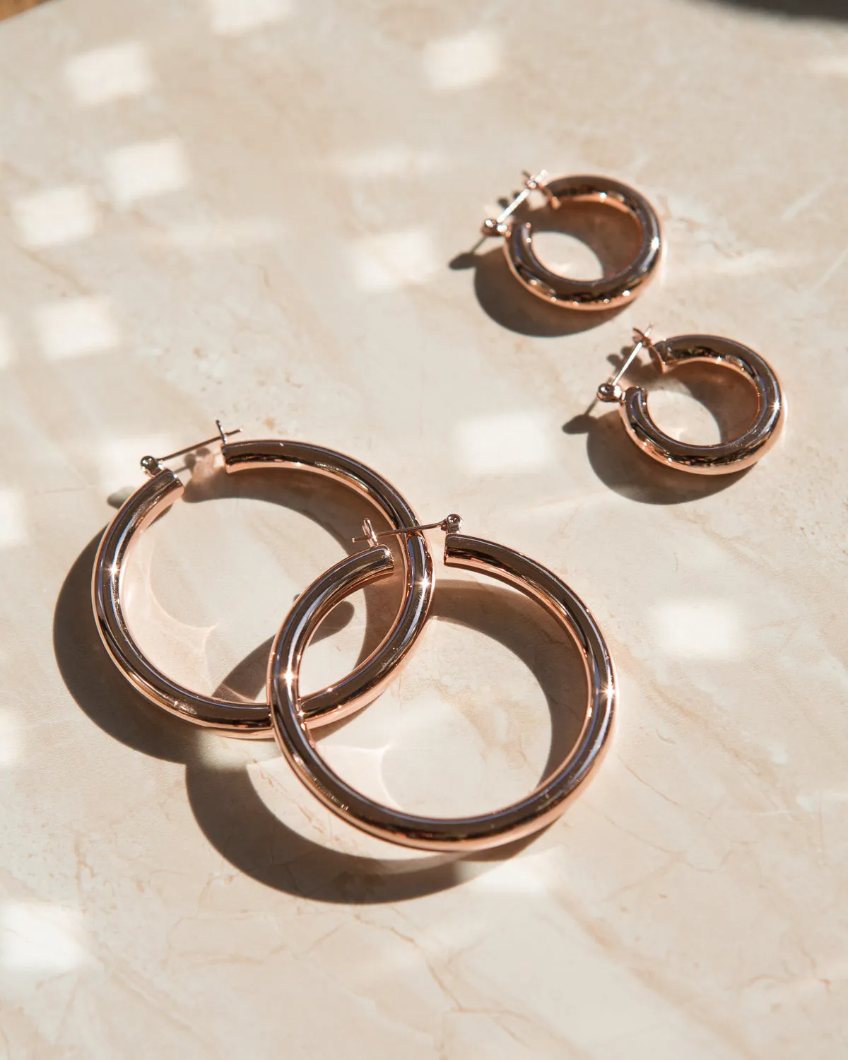 Amalfi Tube Hoops- Rose Gold sold by Luv Aj product image thumbnail 3