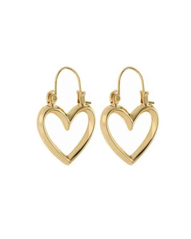 Mini Heartbreaker Hoops- Gold sold by Luv Aj