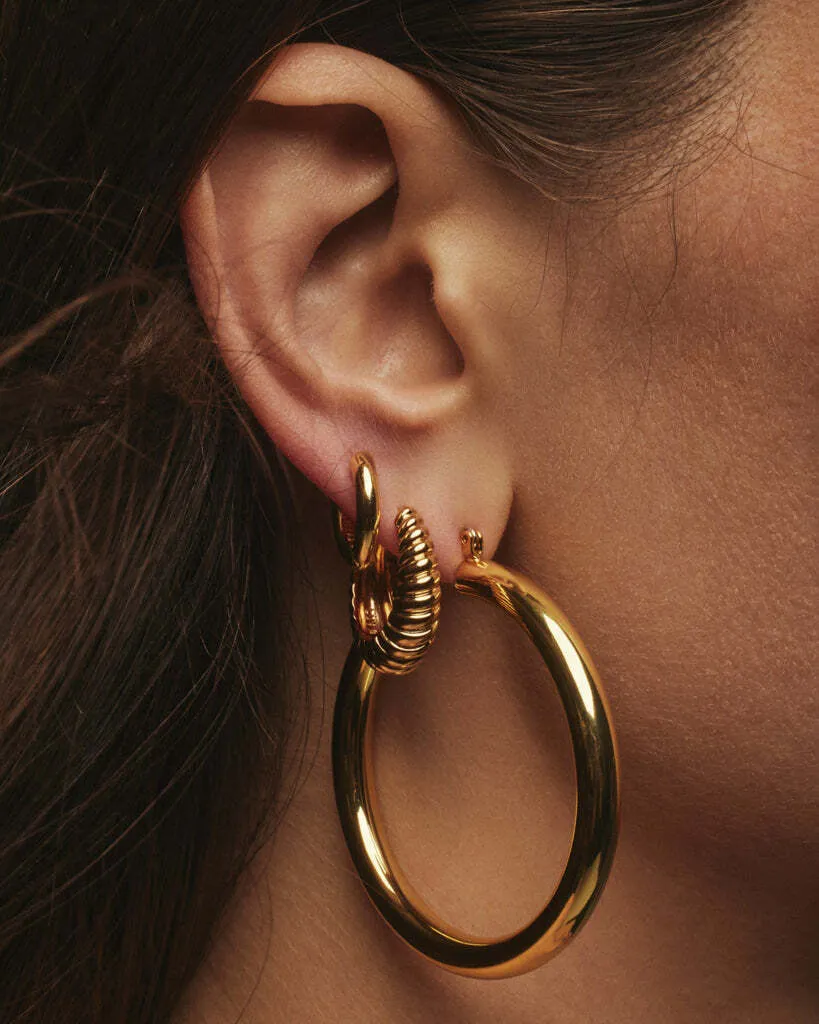 Amalfi Tube Hoops- Gold sold by Luv Aj product image thumbnail 4