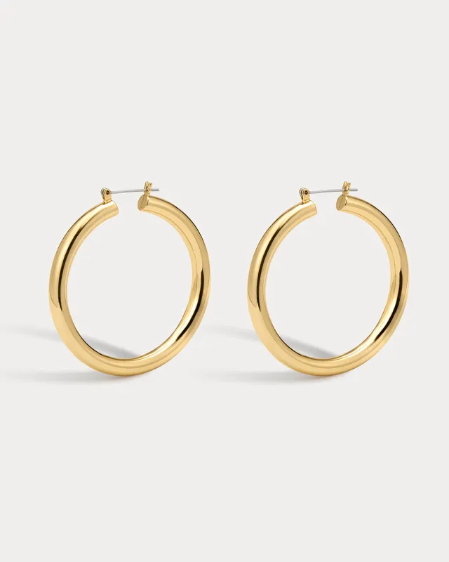 Amalfi Tube Hoops- Gold sold by Luv Aj