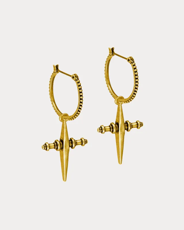 Cross Hoops- Gold sold by Luv Aj