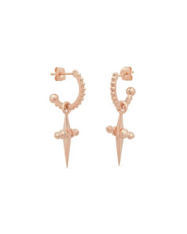 Mini Cross Hoops- Rose Gold sold by Luv Aj