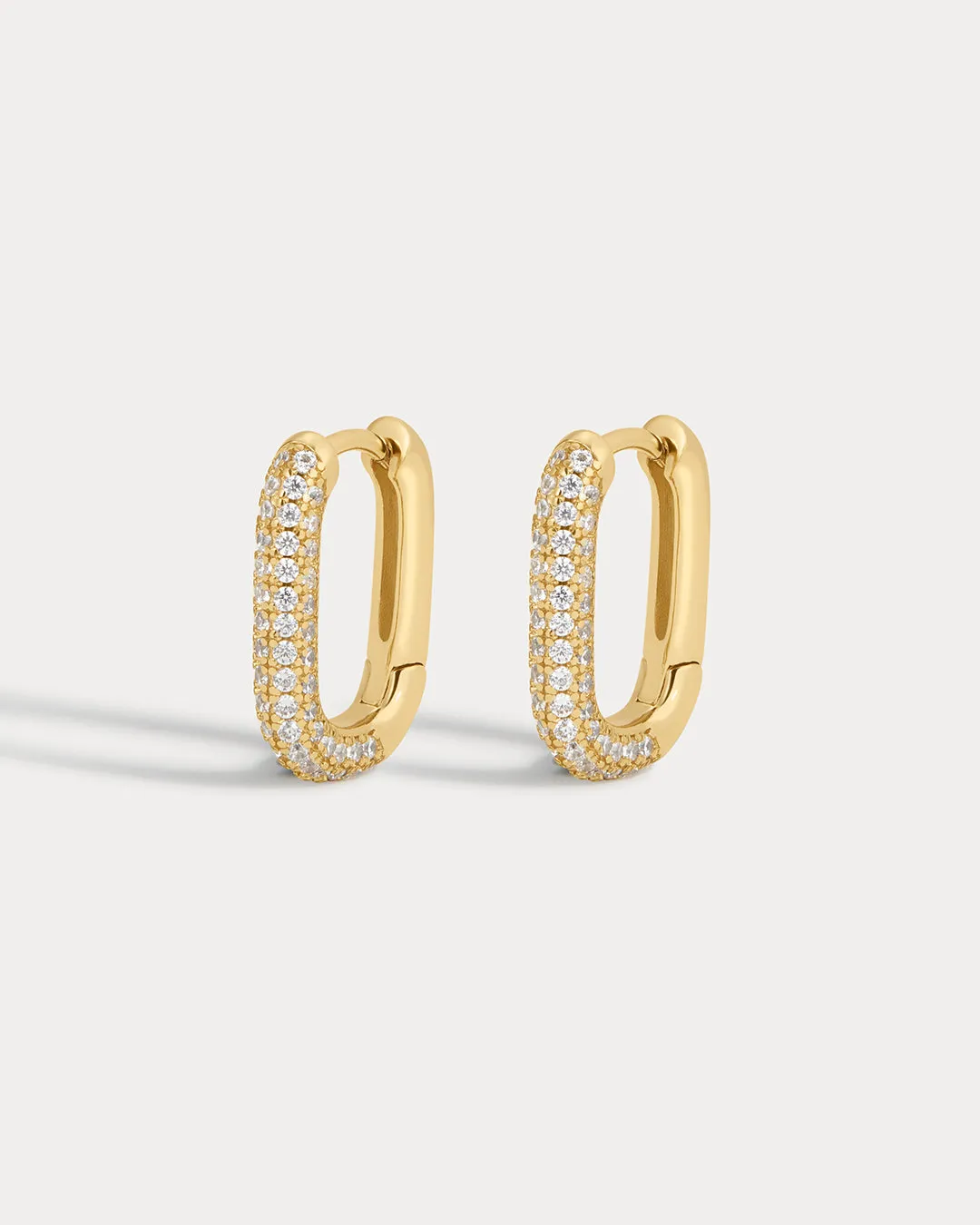 Pave Chain Link Huggies- Gold sold by Luv Aj