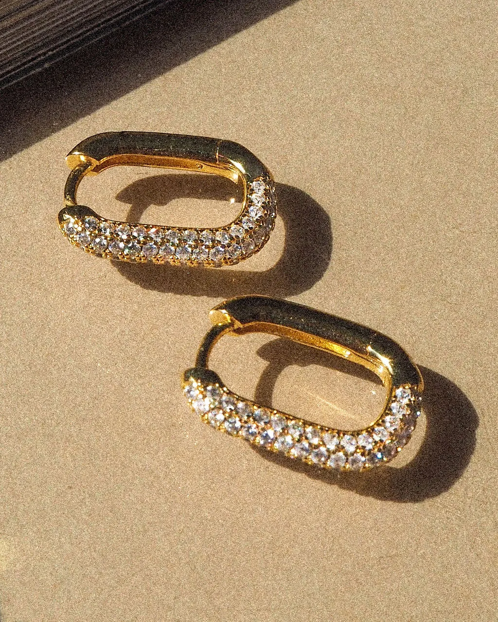Pave Chain Link Huggies- Gold sold by Luv Aj product image thumbnail 3
