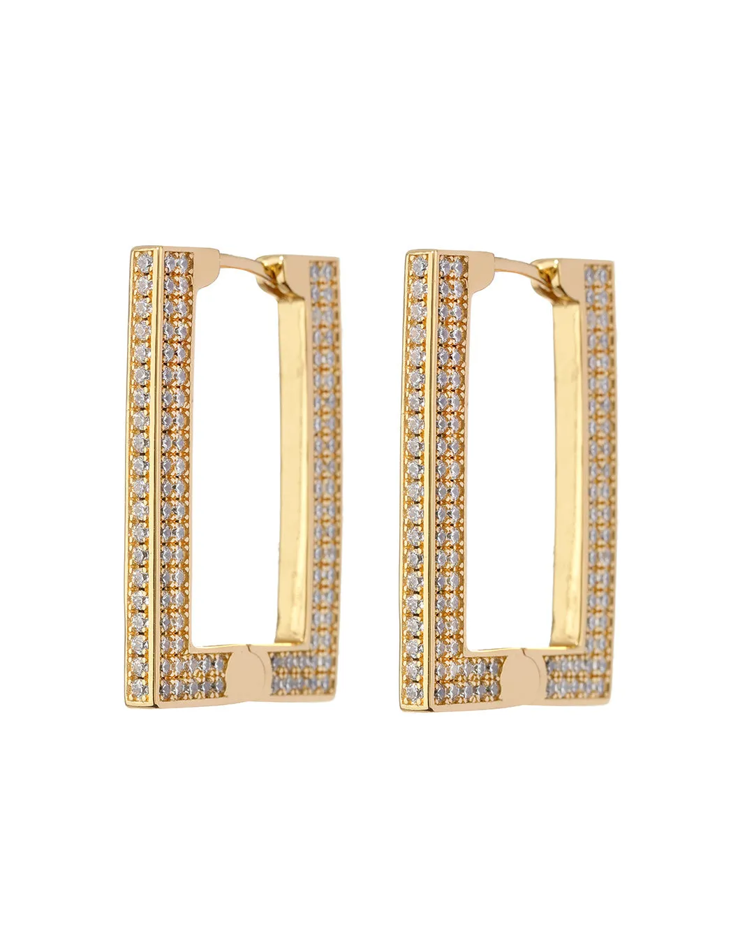 Pave Boxer Hoops- Gold sold by Luv Aj