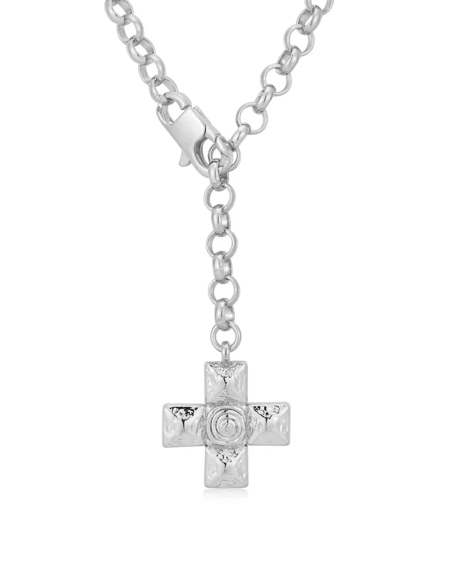 Molten Cross Pendant Necklace- Silver made by Luv Aj