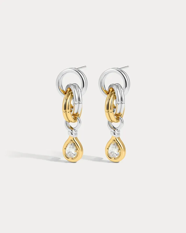 The Georgia Stone Twisted Studs- Silver sold by Luv Aj