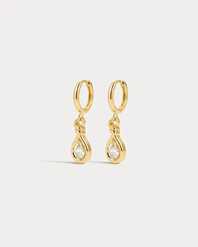 The Georgia Stone Knot Hoops- Gold sold by Luv Aj