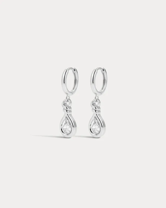 The Georgia Stone Knot Hoops- Silver sold by Luv Aj