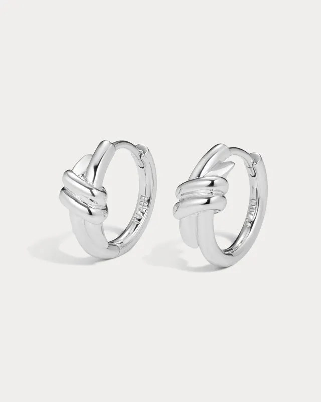 The Margaux Knot Hoops- Silver sold by Luv Aj