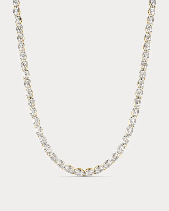 The Palais Tennis Necklace-Silver made by Luv Aj