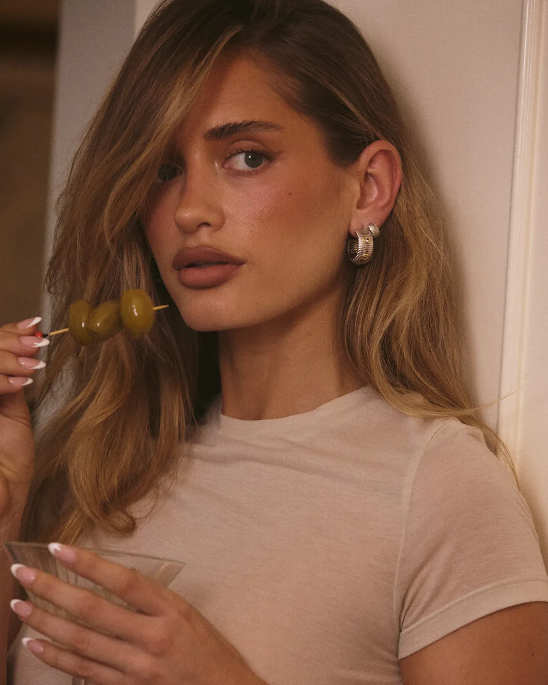 The Pave Georgia Ridged Hoops- Silver sold by Luv Aj product image thumbnail 2