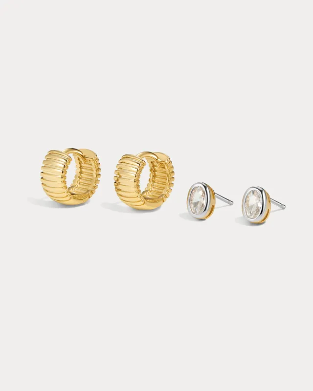 The Georgia Stone Earring Set-Gold sold by Luv Aj