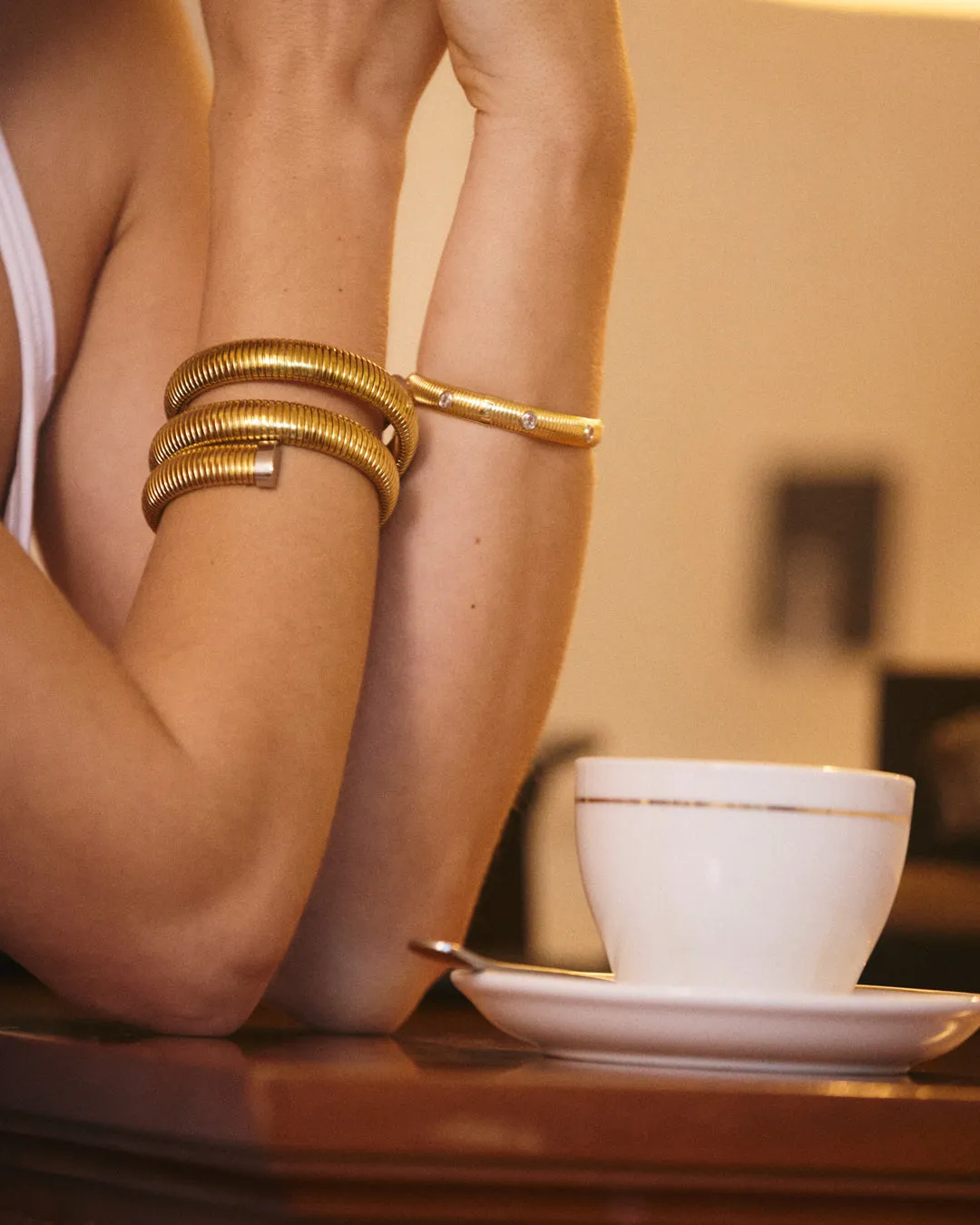 The Georgia Ridged Bangle- Gold sold by Luv Aj product image thumbnail 3