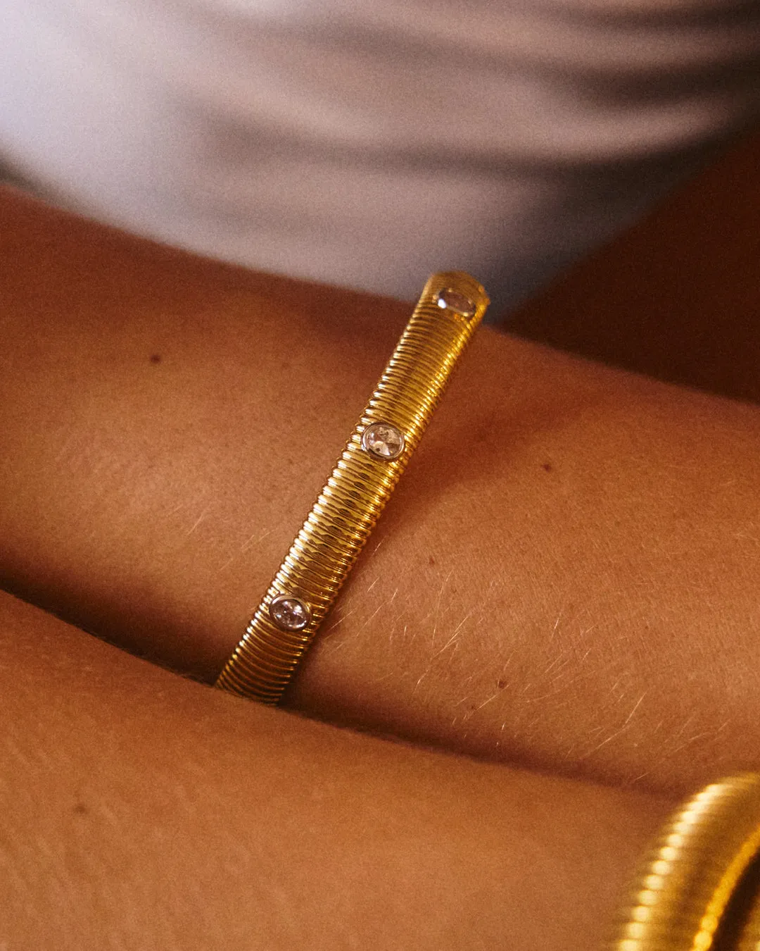 The Georgia Ridged Bangle- Gold sold by Luv Aj product image thumbnail 2