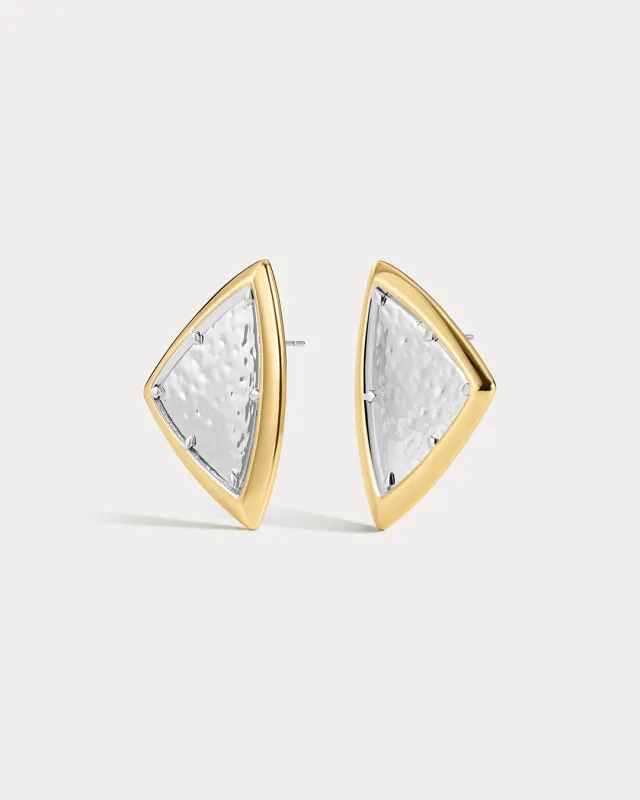 The Bianco Nero Studs- Gold sold by Luv Aj