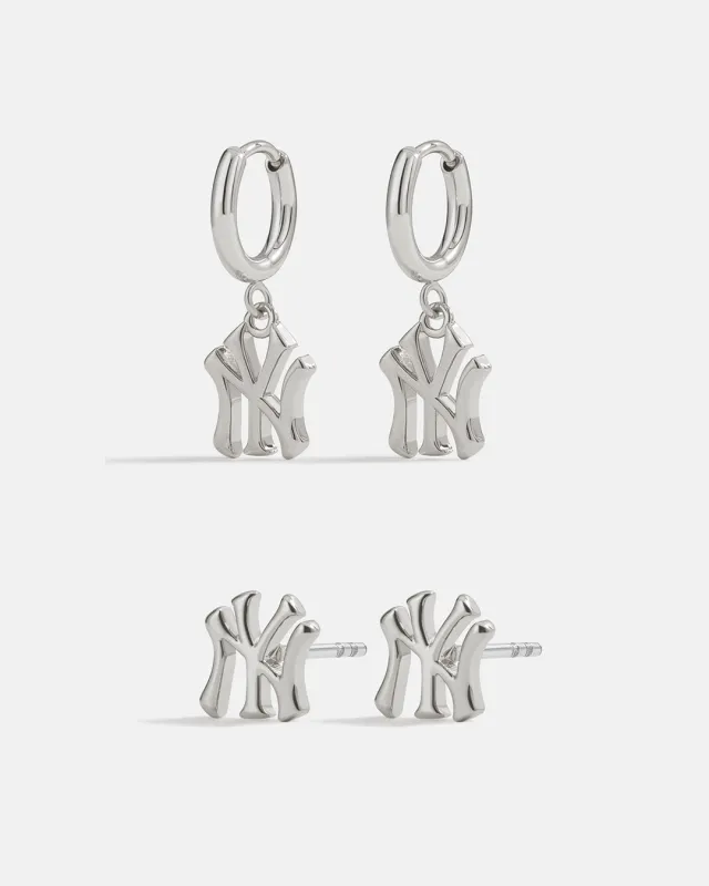 Bijoux MLB Logo Earrings Bundle - Silver sold by Luv Aj