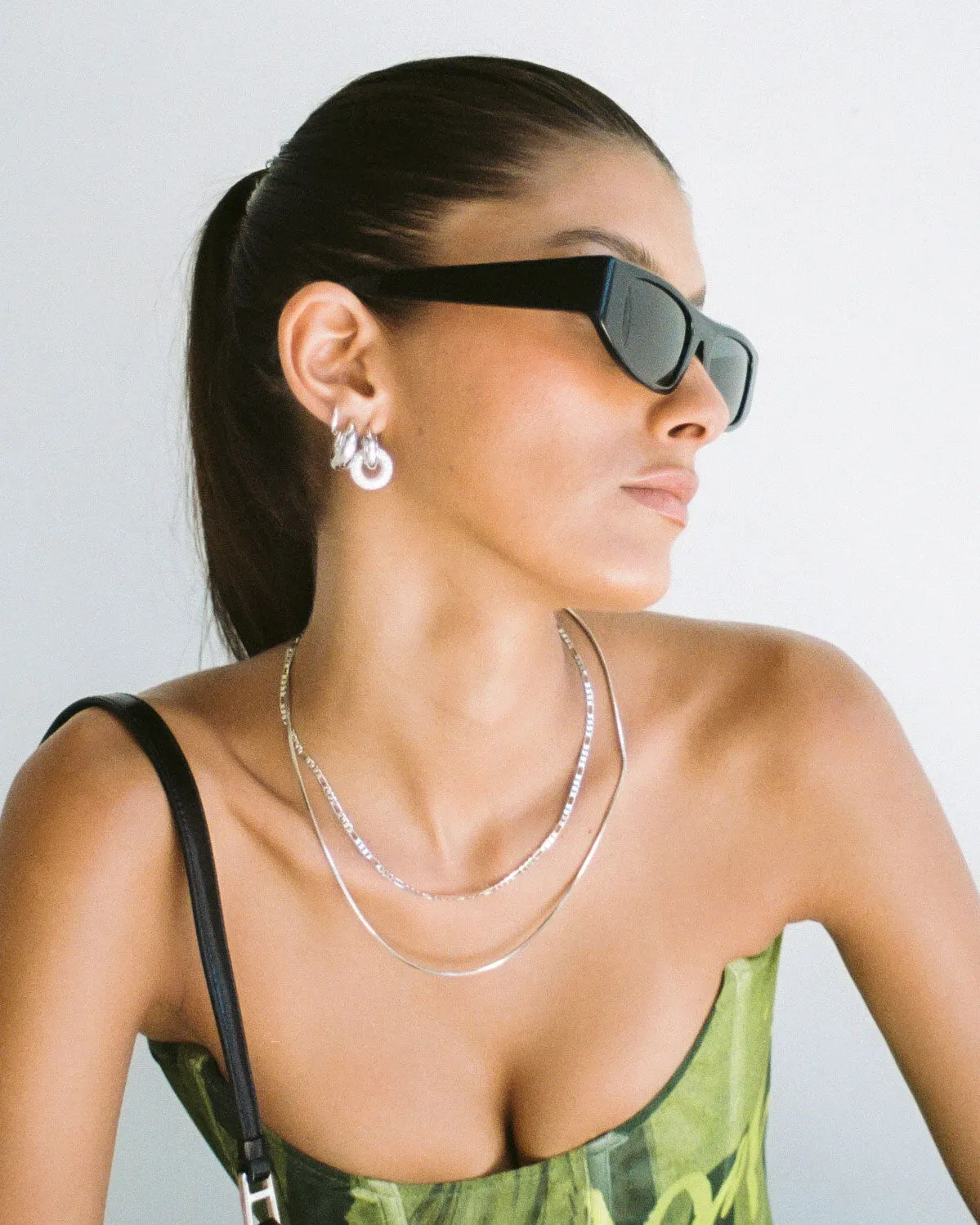 Pave Interlock Hoops and Pave Amalfi Huggies - Silver sold by Luv Aj product image thumbnail 3