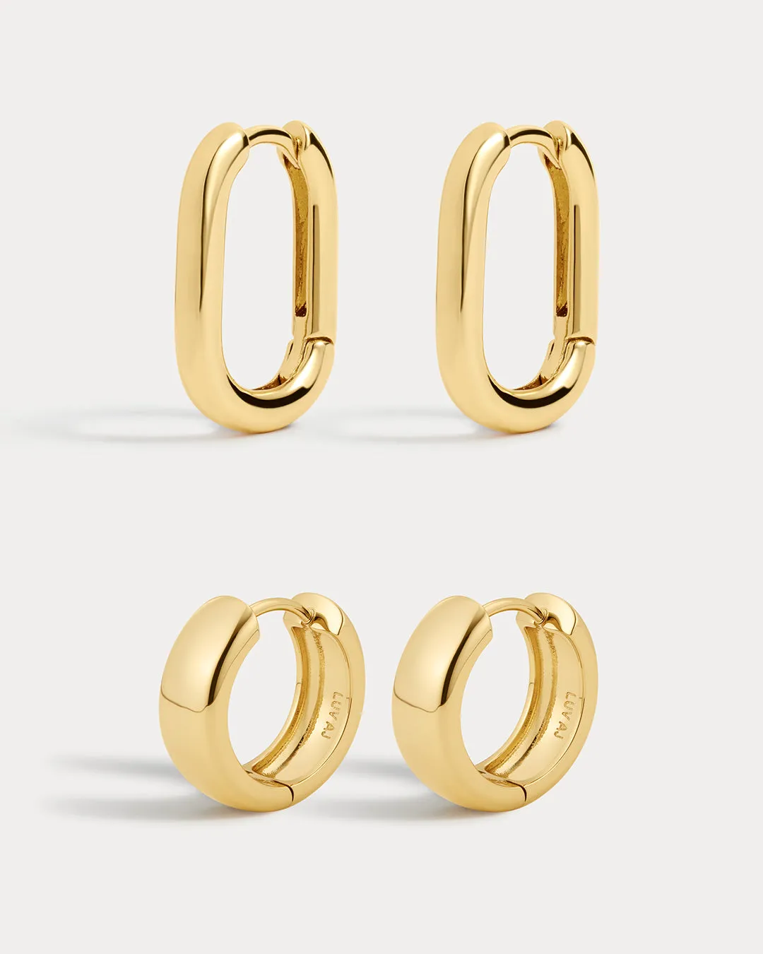 Monaco Huggies & Chain Link Huggies - Gold sold by Luv Aj