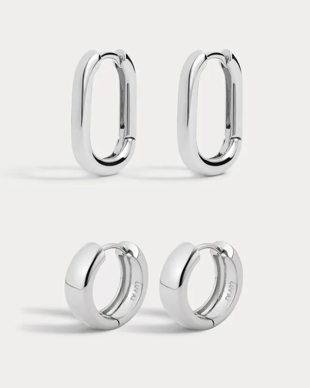 Monaco Huggies & Chain Link Huggies - Silver (Ships Mid March) sold by Luv Aj