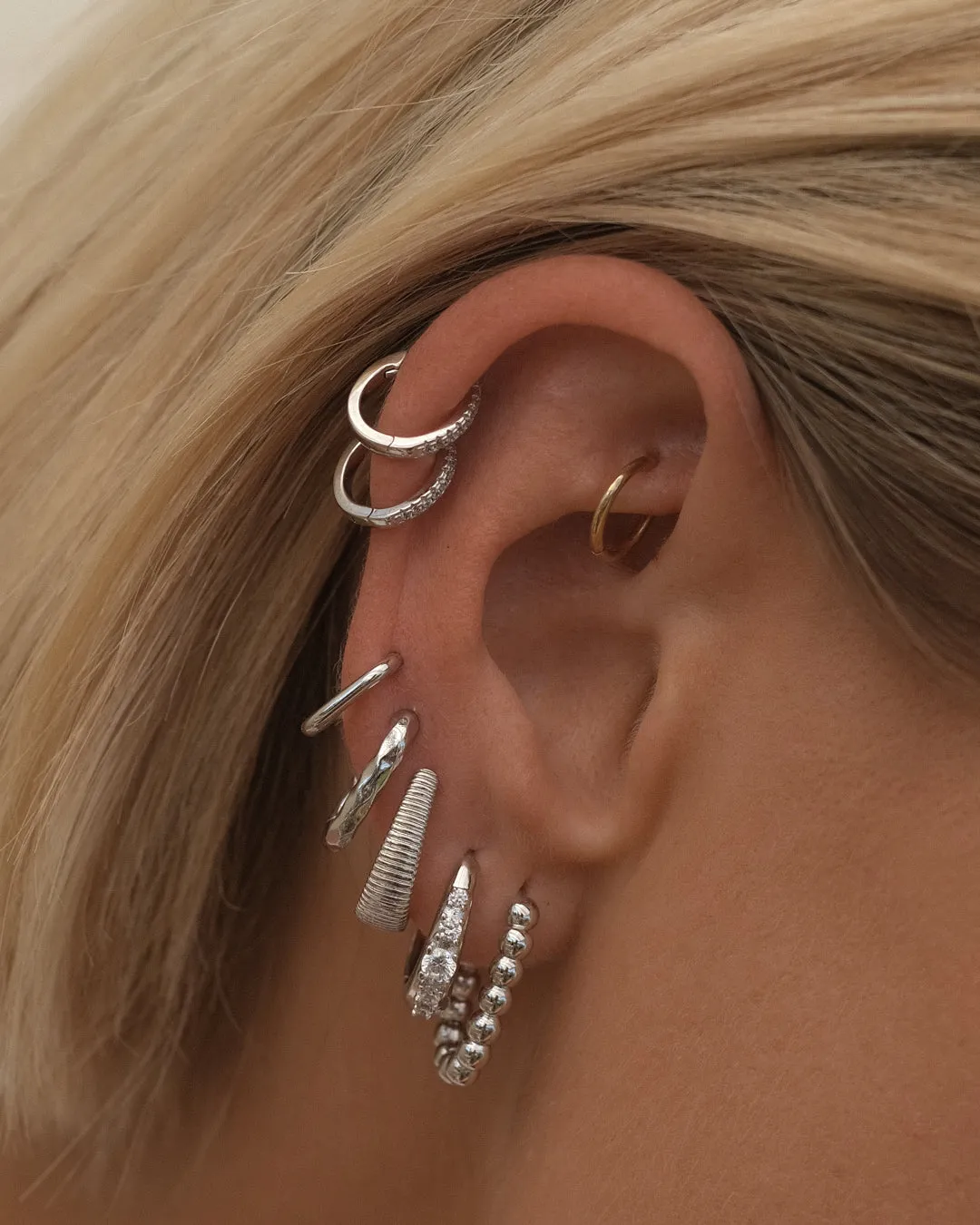 Stone Geneva Hoops- Silver sold by Luv Aj product image thumbnail 2