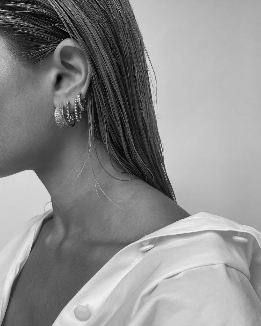 Stone Geneva Hoops- Silver sold by Luv Aj product image thumbnail 3