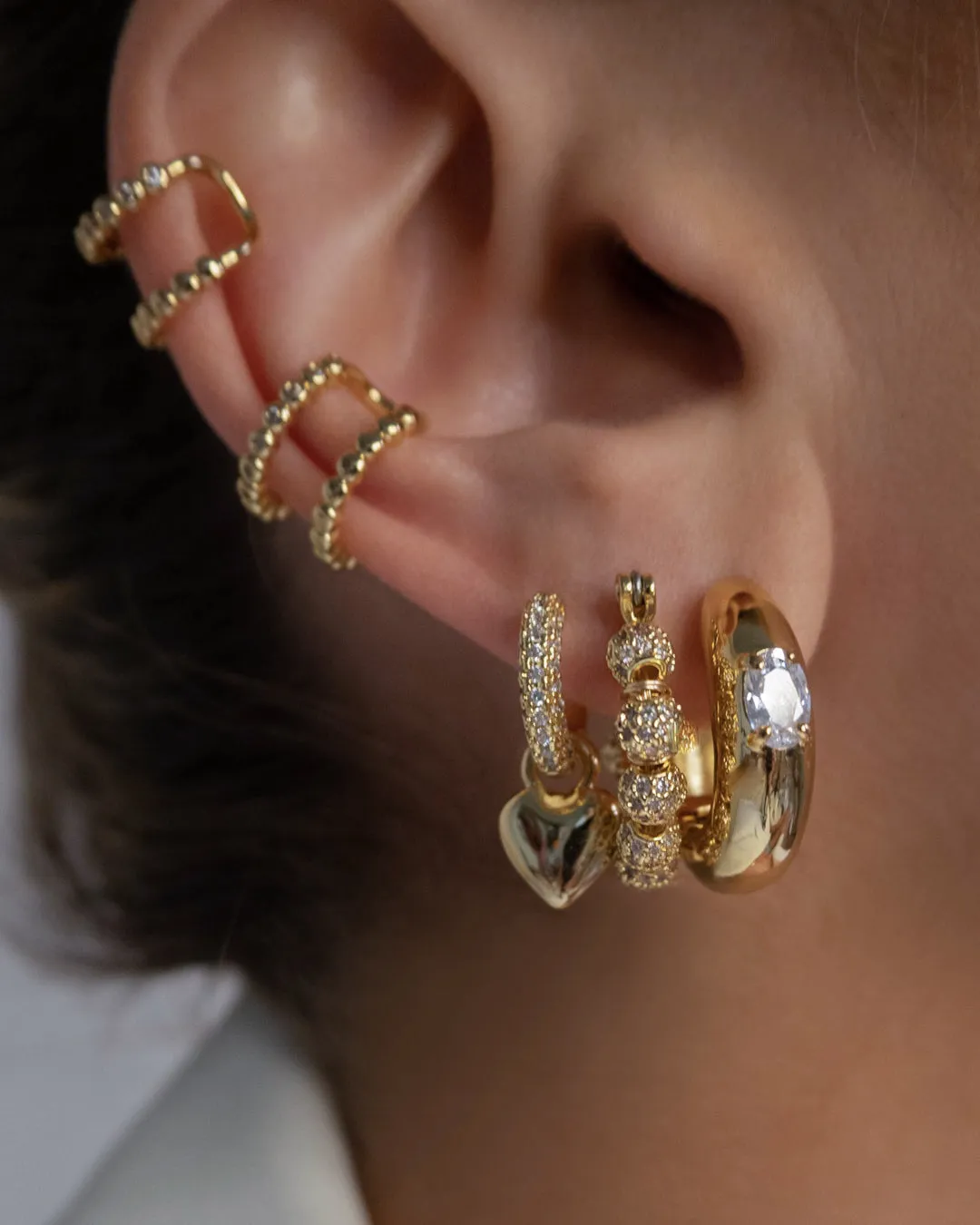 Stone Orb Hoops- Silver sold by Luv Aj product image thumbnail 5