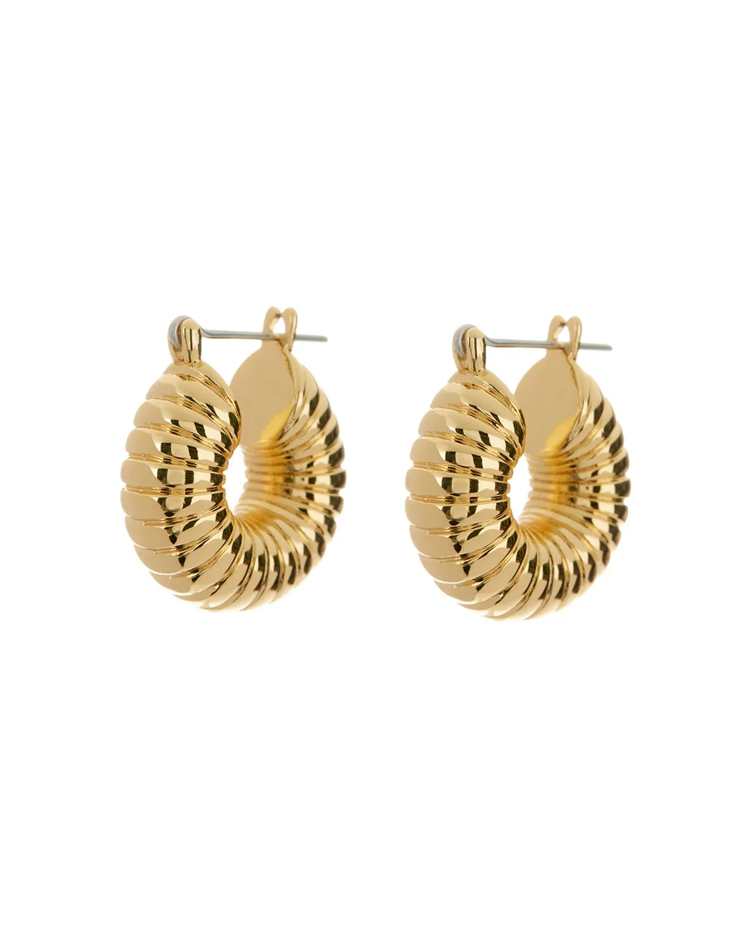 Ridged Mini Donut Hoops- Gold sold by Luv Aj