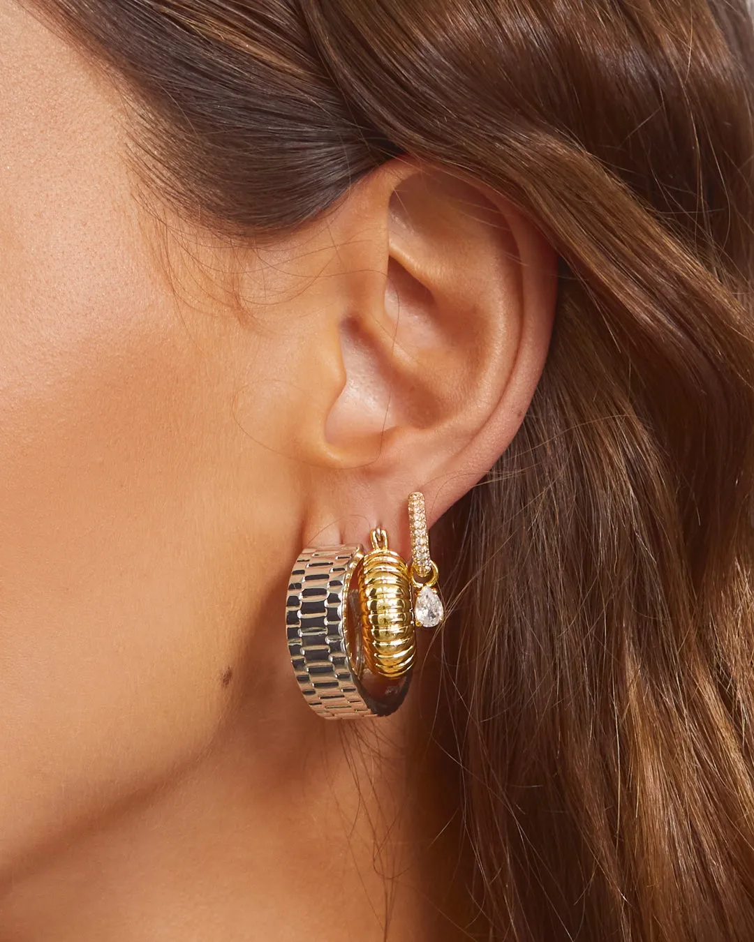 Ridged Mini Donut Hoops- Gold sold by Luv Aj product image thumbnail 4