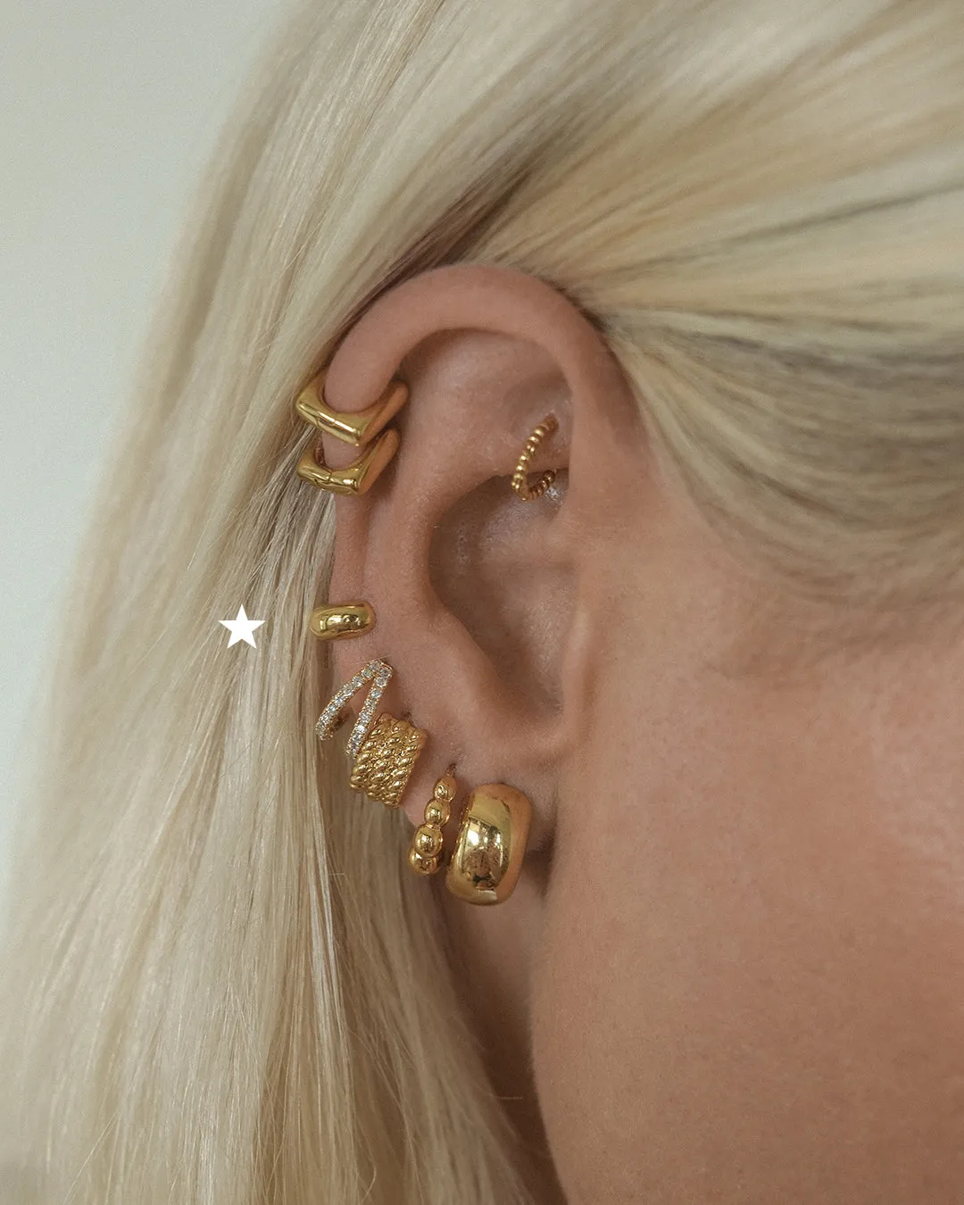 Mini Mirabella Huggies (9mm)- Gold sold by Luv Aj product image thumbnail 2