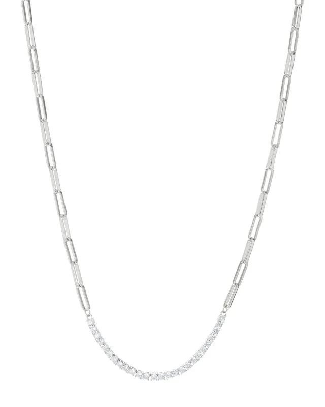 Ballier Chain Link Necklace- Silver made by Luv Aj