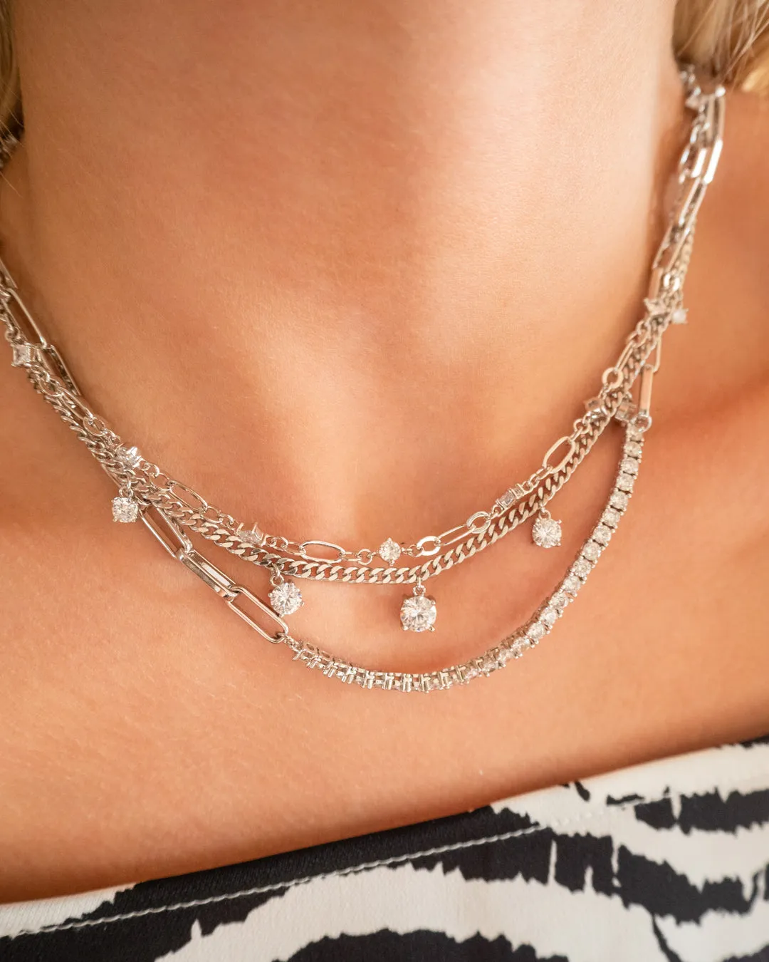 Cher Diamonte Necklace- Silver sold by Luv Aj product image thumbnail 4