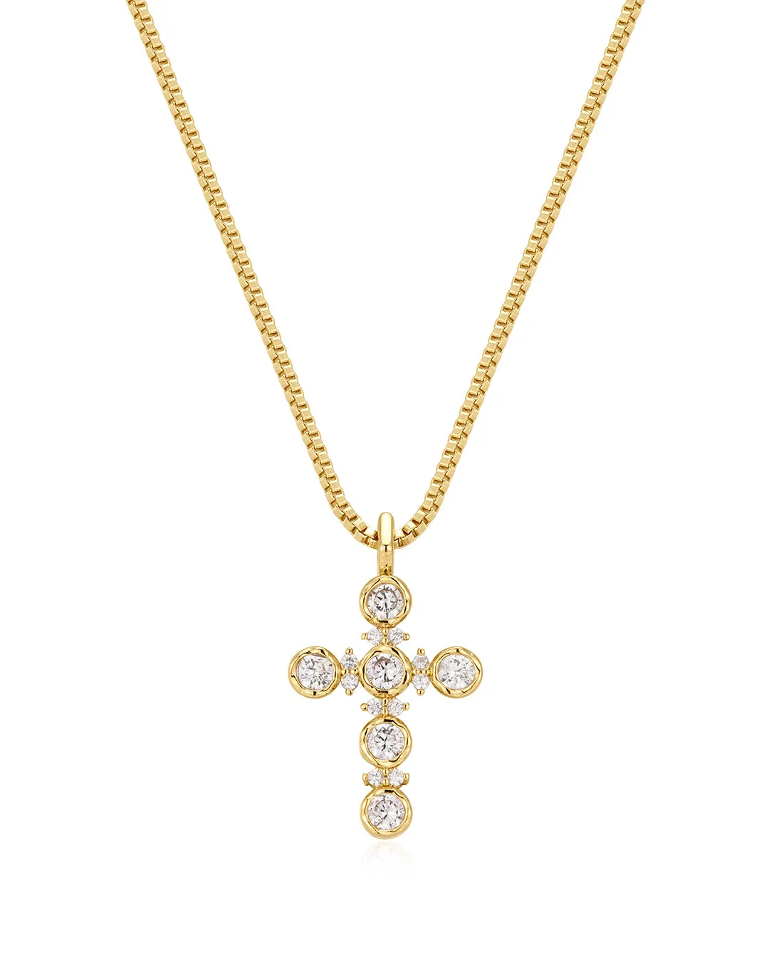 The Rosette Cross Charm Necklace sold by Luv Aj