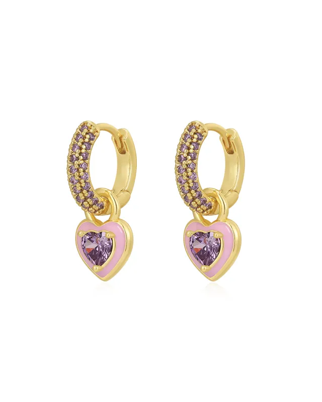 Puffy Heart Huggies- Pink- Gold made by Luv Aj