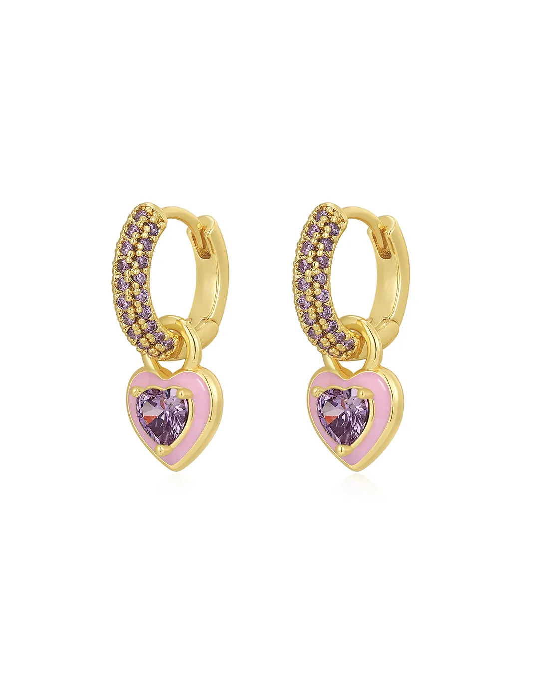 Puffy Heart Huggies- Pink- Gold sold by Luv Aj