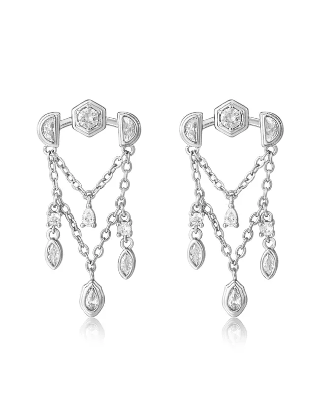 Stellar Bezel Shaker Studs- Silver sold by Luv Aj