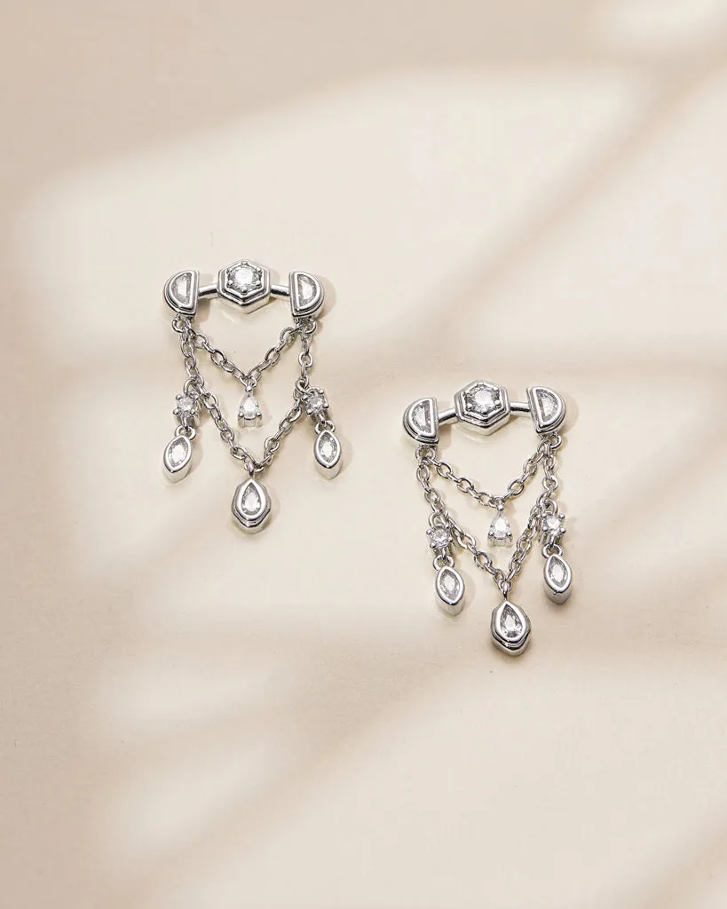 Stellar Bezel Shaker Studs- Silver sold by Luv Aj product image thumbnail 2