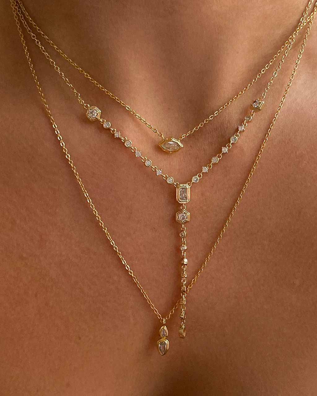 Stellar Bezel Charm Necklace Set- Silver sold by Luv Aj product image thumbnail 2