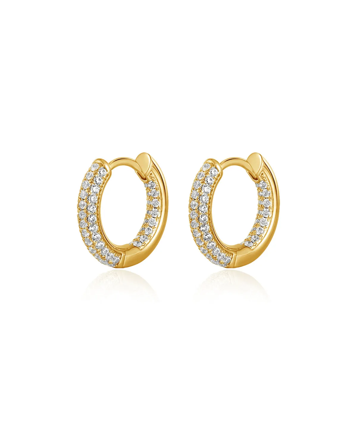The Reversible Mini Amalfi Hoops- Gold sold by Luv Aj