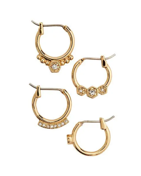 Full Bloom Hoop Earring Set- Gold sold by Luv Aj