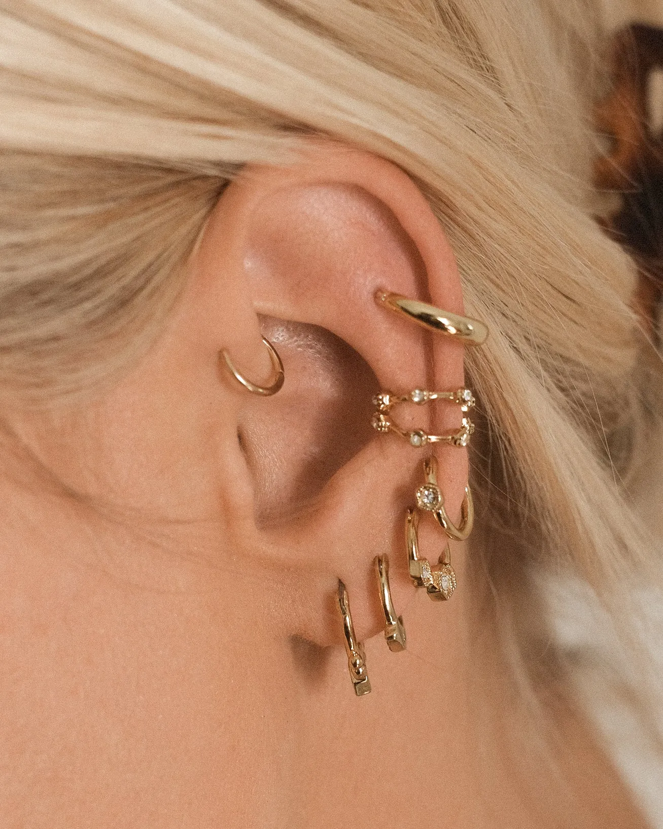 Full Bloom Hoop Earring Set- Gold sold by Luv Aj product image thumbnail 2
