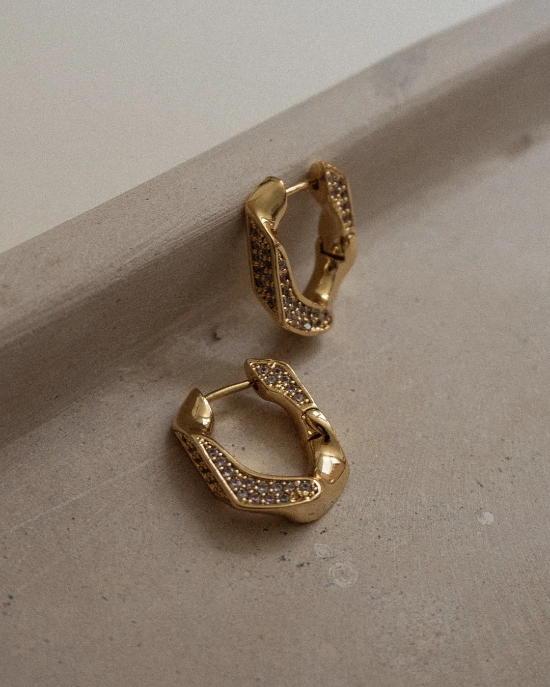 Pave Cuban Link Hoops- Silver sold by Luv Aj product image thumbnail 4