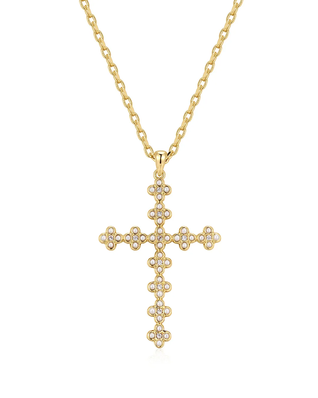 The Daisy Stud Cross Necklace sold by Luv Aj