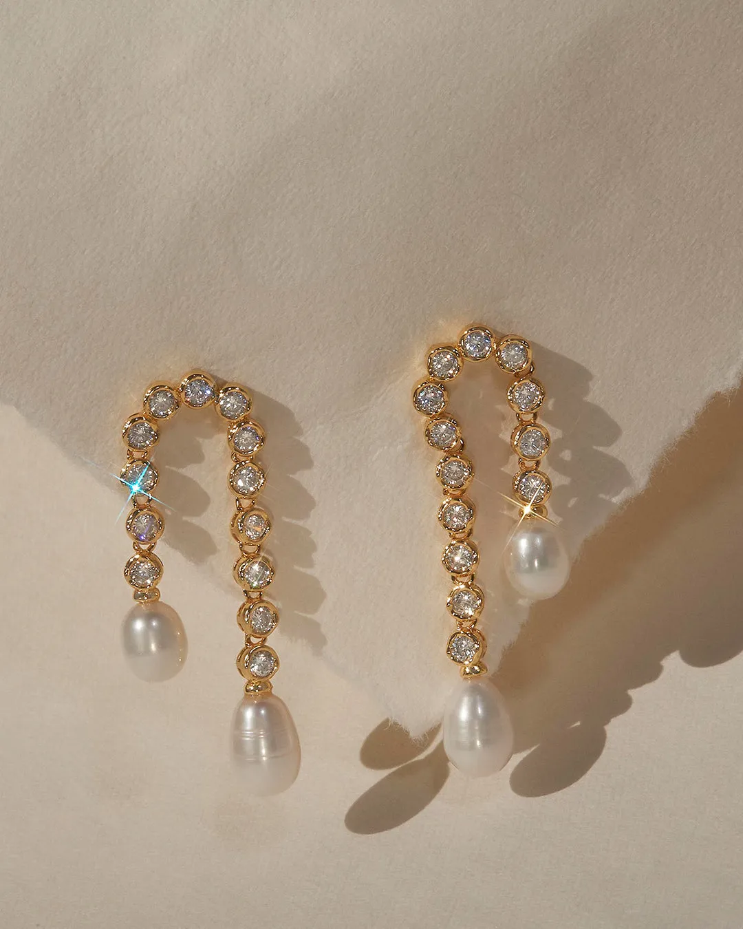 The Pave Pearl U Studs sold by Luv Aj product image thumbnail 4