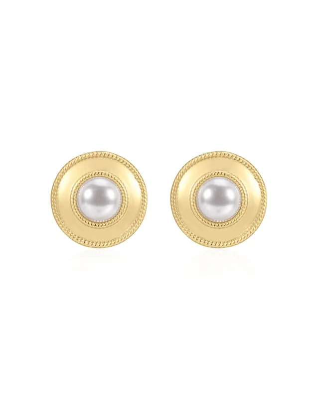 The Pearl Statement Studs sold by Luv Aj